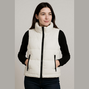 Joe Fresh White Quilted Puffer Vest